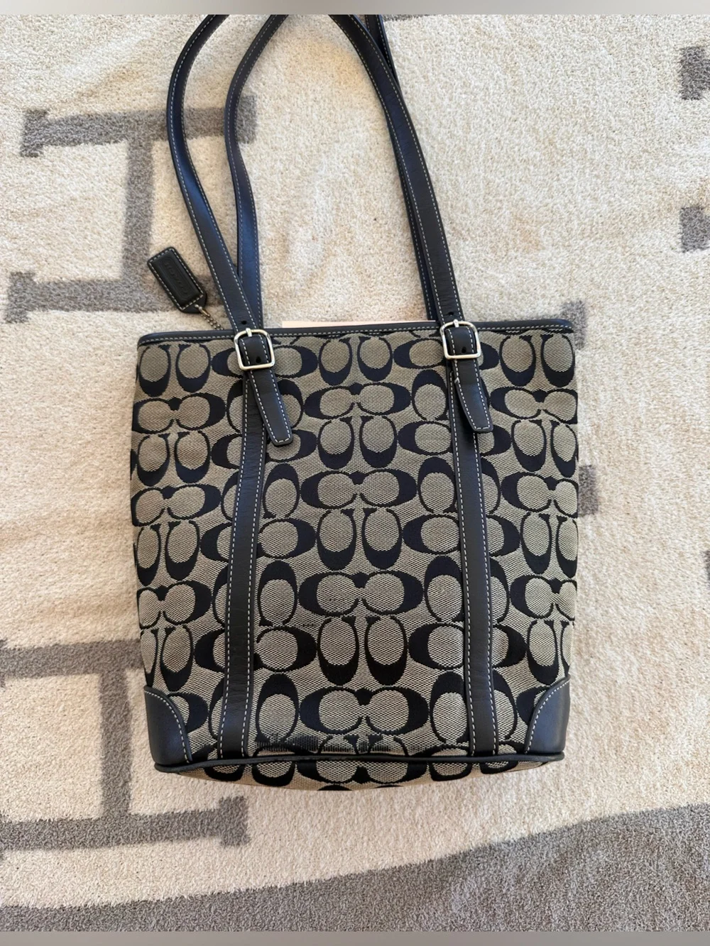 Coach Canvas Tote in Black “Hampton “ tote y2k